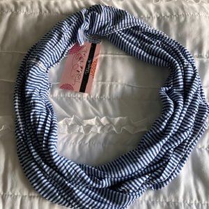 Tickled Pink Blue and White Infinity Scarf - NWT